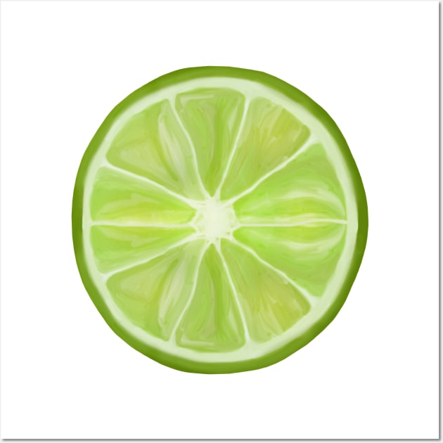 Green Lime Citrus Circle Slice Wall Art by Art by Deborah Camp